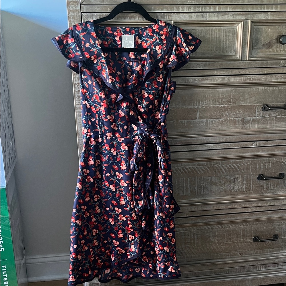 *Rare* Anthropologie cherry Wrap Dres size 0